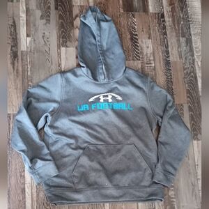 Under Armour Kids Charcoal Hoodie with Blue Accents